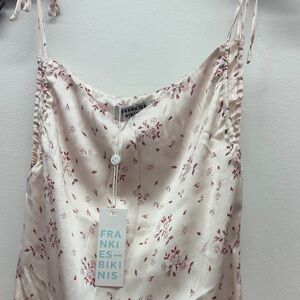 Frankie's Bikinis Pink and Cream Floral Dress